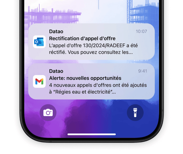Configuration des alertes e-mail personnalisées pour les nouveaux marchés publics